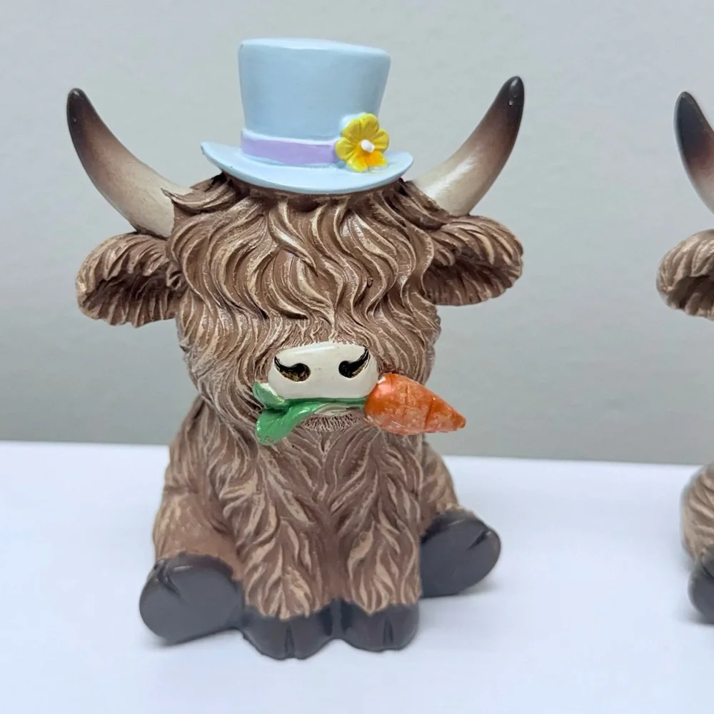 New! Adorable Highland Cow Easter Figurines Set from Hobby Lobby Spring 2026